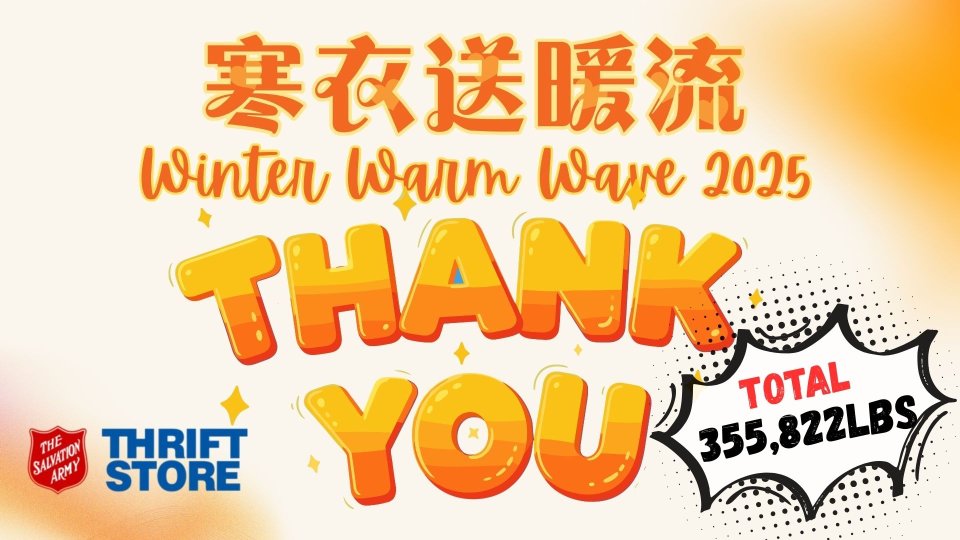 Winter Warm Wave 寒衣送暖流 2025 圓滿結束 | 共籌得35萬磅衣物