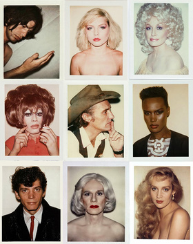 其中包括明星名人的大頭照，圖中就有 Mick Jagger、Blondie、Dolly Parton、Jerry Hall。